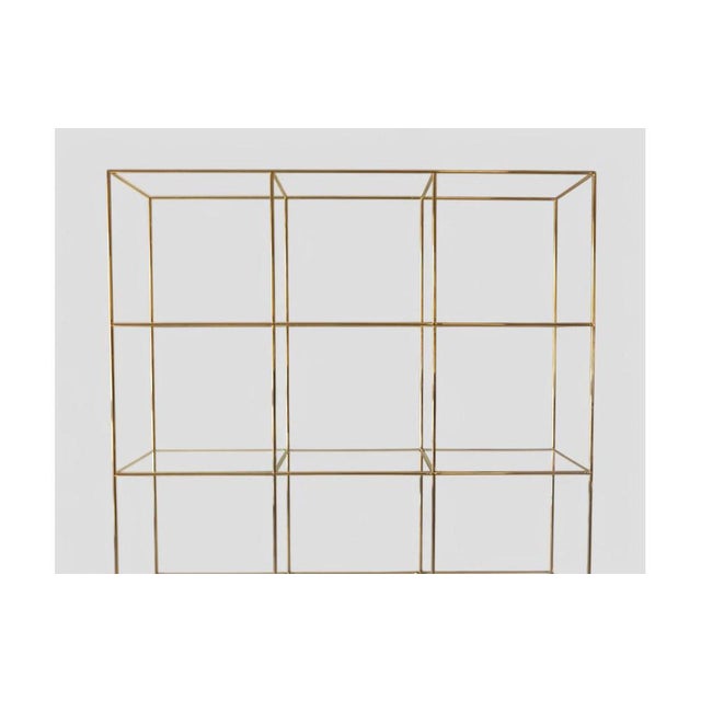 Vintage Brass and Glass Geometric Shelf For Sale - Image 5 of 10