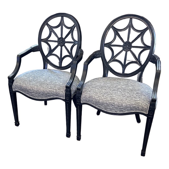Pair of Ethan Allen Spider Back Chairs For Sale