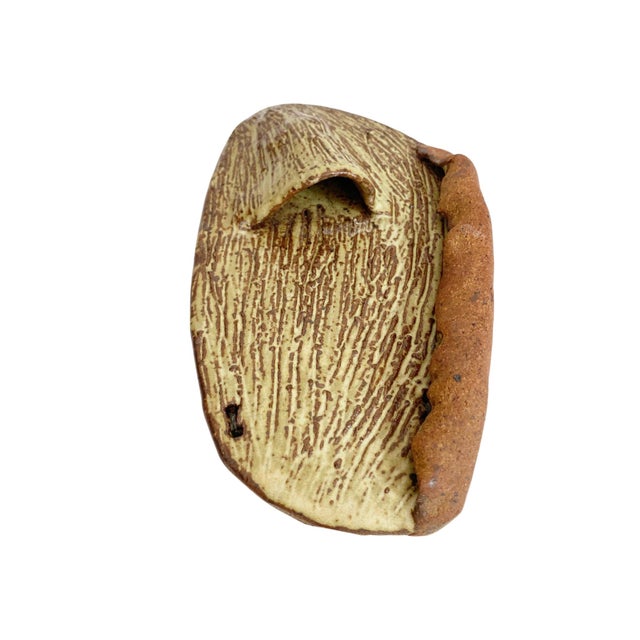 Artisan Organic Wall Pocket: Brown Green Ceramic Bud Vase For Sale In New York - Image 6 of 7