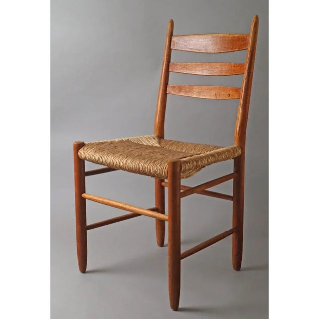 Mid-Century Modern Side Chair with Raffia Seat, 1960s For Sale - Image 3 of 11