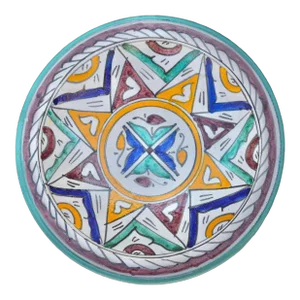 Mid 20th Century Moorish Astral-Patterned Ceramic Decorative Plate