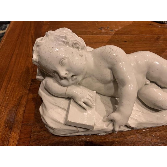 Baroque White Porcelain Sleeping Child Sculpture from Doccia Factory, Italy, Mid-18th Century For Sale - Image 3 of 17