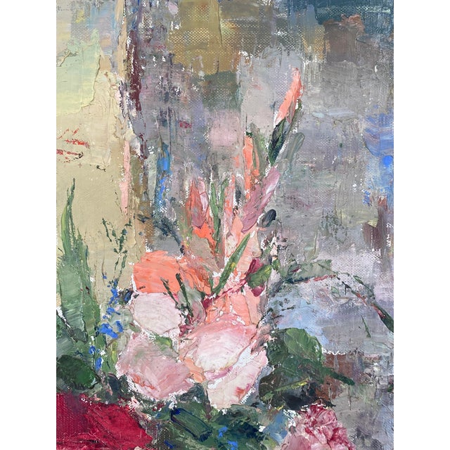 1920s Wladimir Bitschkowsky, Colorful Floral Still Life with Roses, 1920s, Oil Painting on Canvas, Framed For Sale - Image 5 of 15