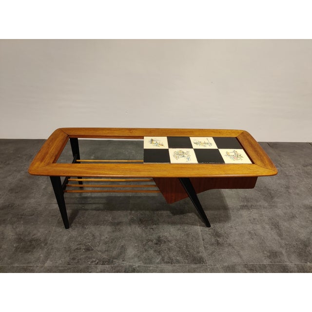 Vintage Hidden Bar Coffee Table attributed to Alfred Hendrickx for Belfom, 1950s, in Very Good conditions. Designed 1950...