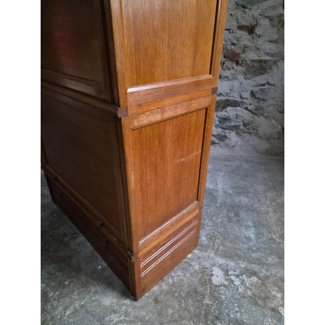 French Modular Oak Secretary Desk with Bookcase & Vitrine from Martin Dupuis, 1950s For Sale - Image 12 of 18