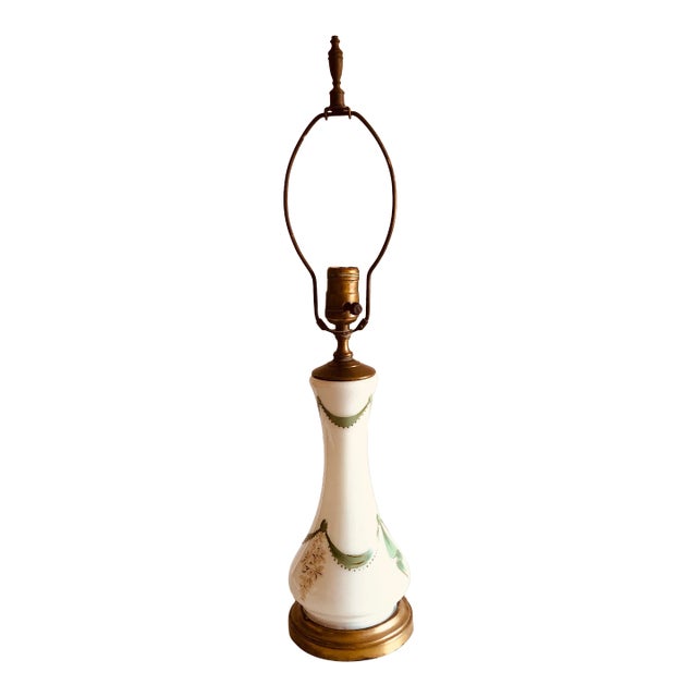 Vintage French Style Hand Painted Table Lamp For Sale