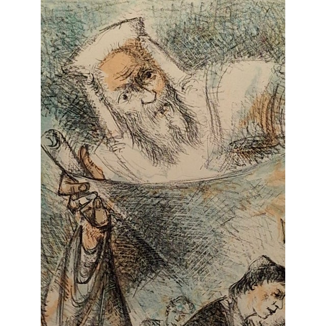 1970s Chaim Gross Limited Color Lithograph 'Prophet Ezra' Judaica Print Signed, Number For Sale - Image 10 of 18