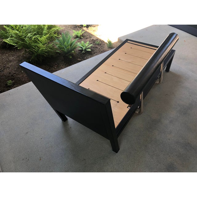 Antonio Citterio 1980s Mid-Century Modern Antonio Citterio for B&b Italia "Baisity" Leather Chaise Lounge For Sale - Image 4 of 11