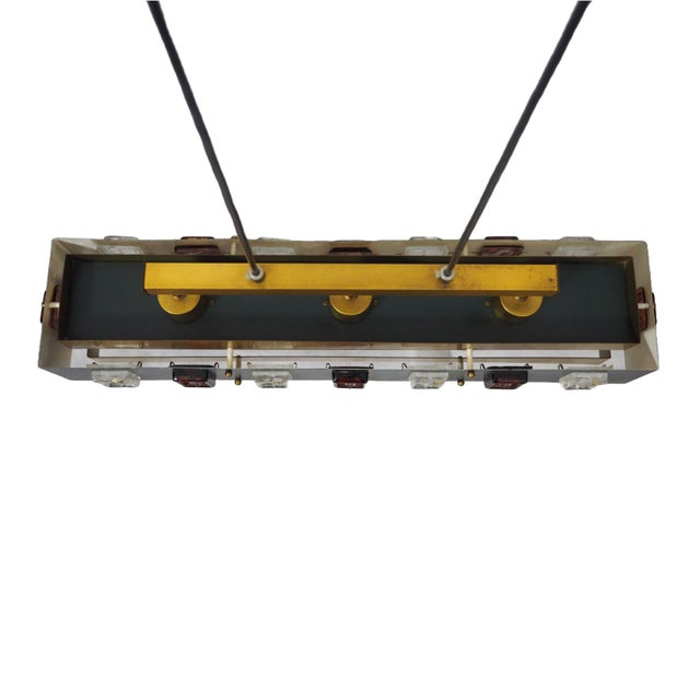 Mid-Century Modern Scandinavian Pendant Lamp in Brass with Lacquered Steel and Glass, 1960s For Sale - Image 10 of 14