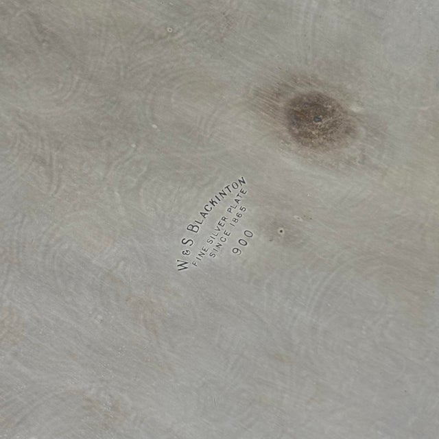 Antique W & S Blackinton Large Silver Plated Footed Gallery Serving Drink Tray For Sale - Image 12 of 12