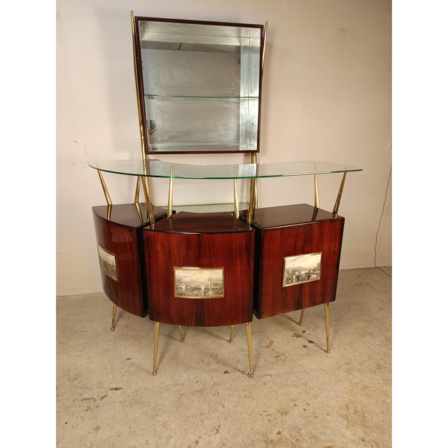 Mobile Bar in the style of Gio Ponti, 1950s, Set of 2 For Sale - Image 5 of 11