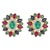 Natural Emerald, Ruby, Sapphire, & Diamond Earring in 14k Gold For Sale In New York - Image 6 of 8