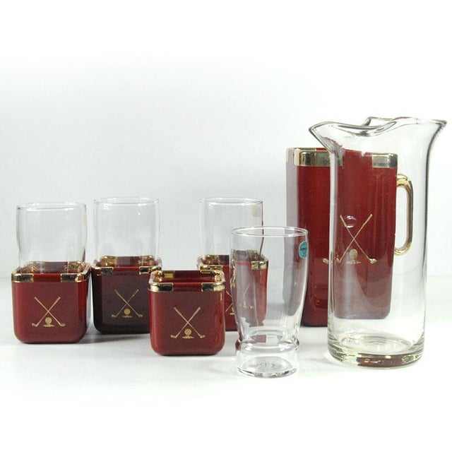 Hollywood Regency Glasses and Jug Set from Hans Turnwald, 1970s, Set of 5 For Sale - Image 6 of 9