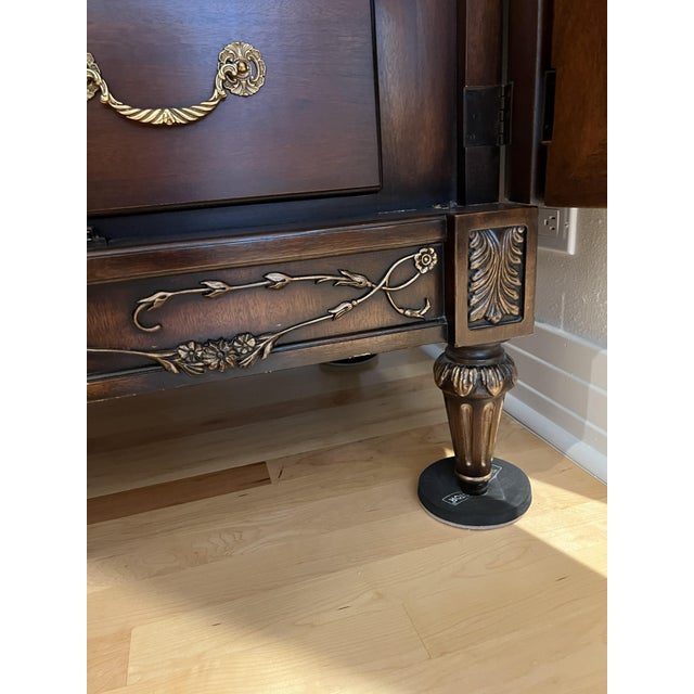 Late 20th Century Ej Victor French Louis XVI Style Wood and Cane Armoire For Sale - Image 11 of 12