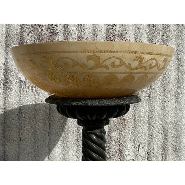 Rustic Vintage Boho Patinated Barley Twist Floor Lamp For Sale - Image 3 of 6