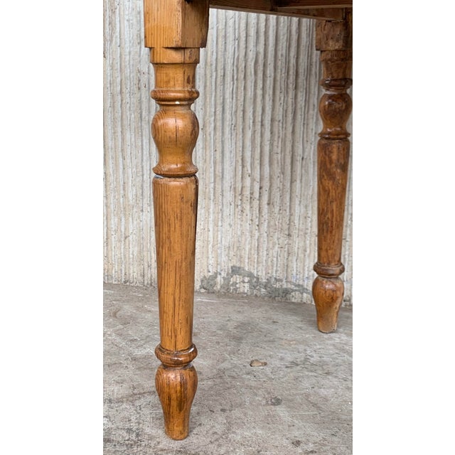 Wood 19th Spanish Country Pine Side Oval Side Table For Sale - Image 7 of 8