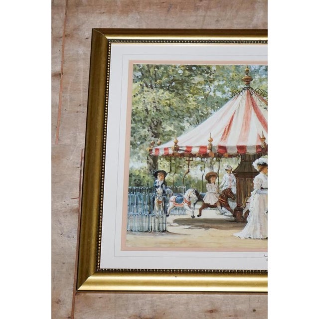 Antiques of London A delightful vintage Victorian-style print titled “Summer Carousel” by Alan Maley, capturing a lively...