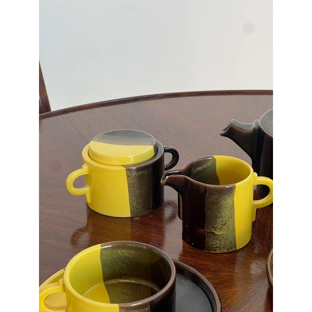 Italian Ceramic Tea or Coffee Set from SIC Ceramiche Artistiche, 1960s-1970s, Set of 13 For Sale - Image 3 of 13