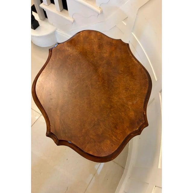 Brown Antique Victorian Burr Walnut Lamp Table, 1860s For Sale - Image 8 of 10