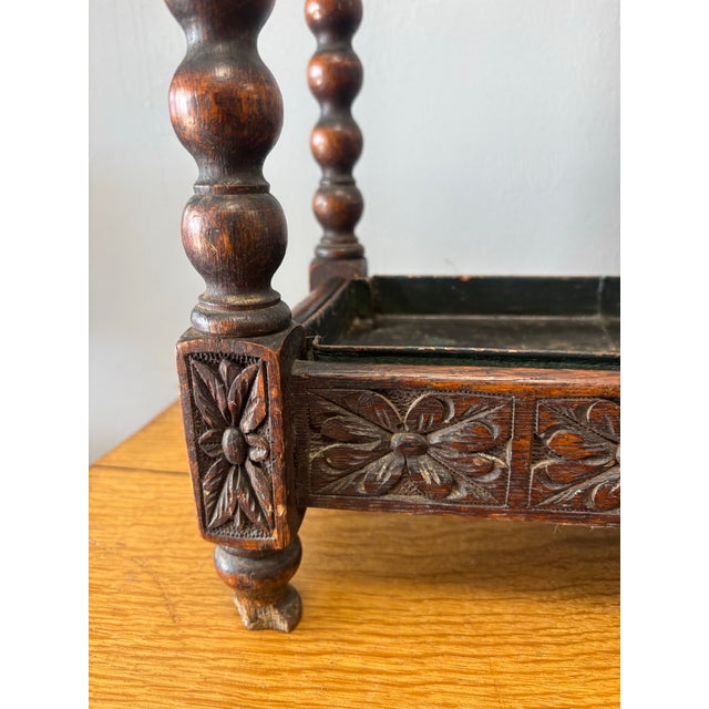 Wood Antique English Oak Umbrella and Stick Stand For Sale - Image 7 of 7