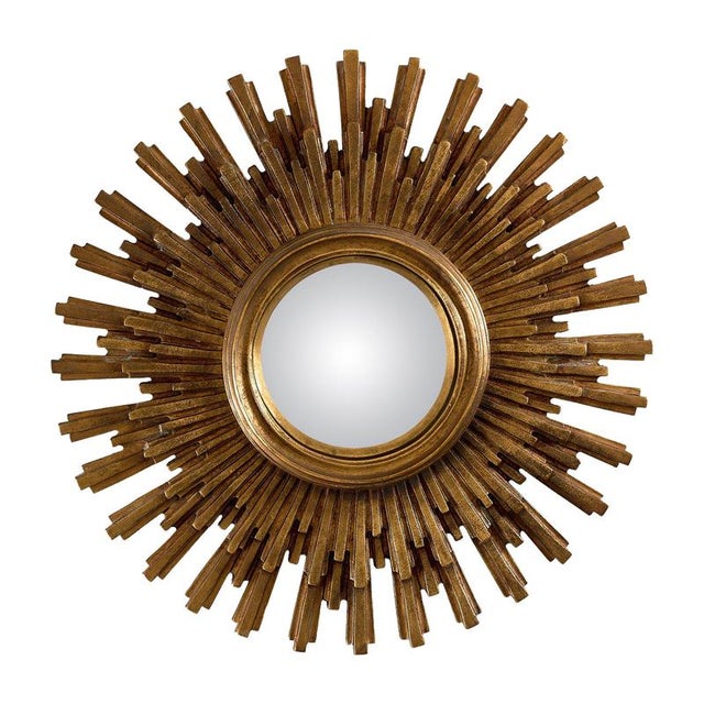 1960s Mid-Century Hollywood Regency Gilt Sunburst Mirror, 1960s For Sale - Image 5 of 5