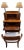 American Antique Secretary Desk and Custom Bouclé Chair For Sale