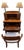 Set of 2, American Antique Secretary Desk and Custom Bouclé Chair For Sale