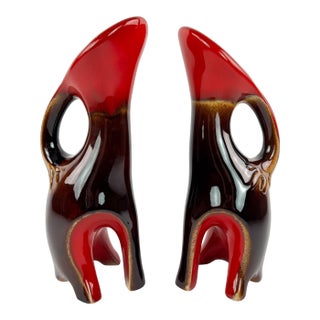 Pair of Signed Ceramidi Zoomorphic Sculptural Ceramic Vases, France For Sale