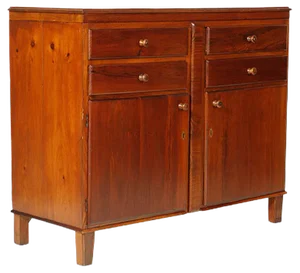 Antique Italian Solid Walnut and Oak Sideboard