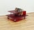 1990s Italian Coffee Table in Burgundy Acrylic Glass and Chrome Wheels, 1990s For Sale - Image 5 of 14