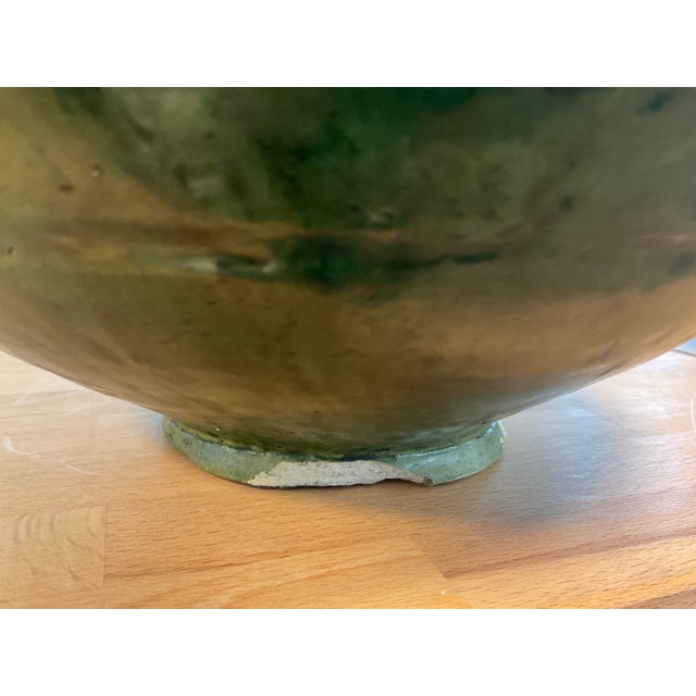 Large Vintage Moroccan Tamegrout "Zlafa" Glazed Terra Cotta Bowl For Sale - Image 10 of 11