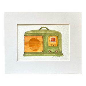 Vintage Radio Watercolor Painting by Sandra Wright