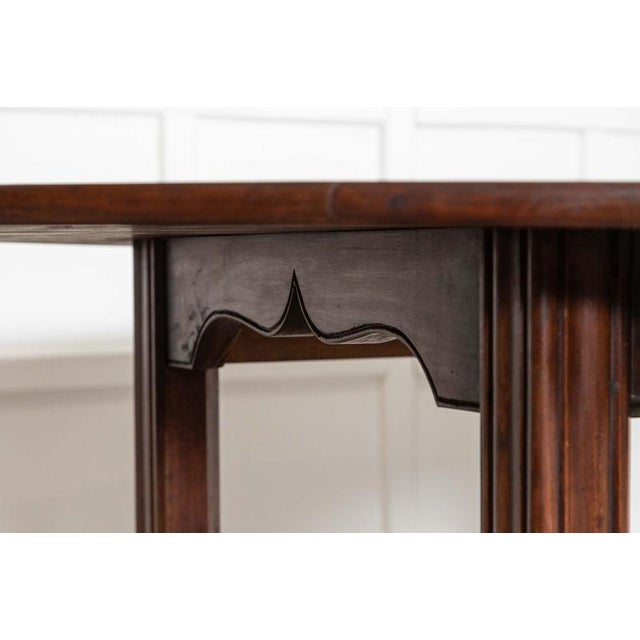 Large English Oval Cherrywood Dining Table, 1890s For Sale - Image 3 of 15