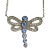 Vintage 14k Sapphire & Diamond Dragonfly Necklace For Sale