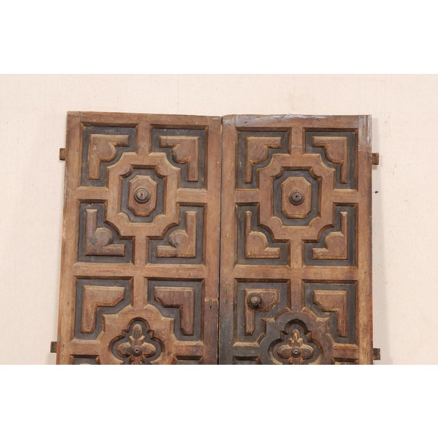 18th C. Spanish Geometric Panel Wood Doors For Sale In Atlanta - Image 6 of 12