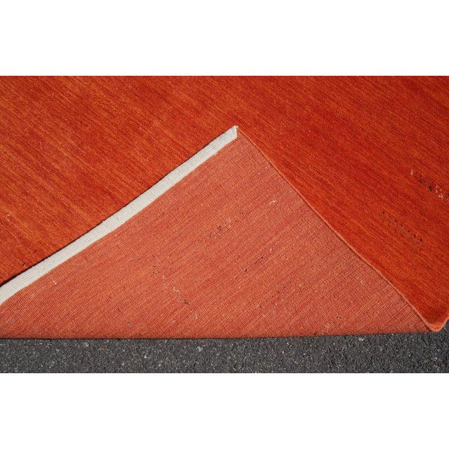 1990s Modern Design Orange Approx. 4x6 Wool Area Rug For Sale - Image 5 of 6