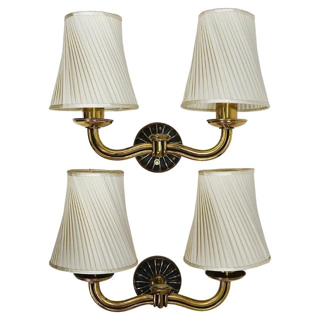 Viennese Modern Brass Sconces Wall Lights, Austria, 1940s, Set of 2 For Sale - Image 16 of 16