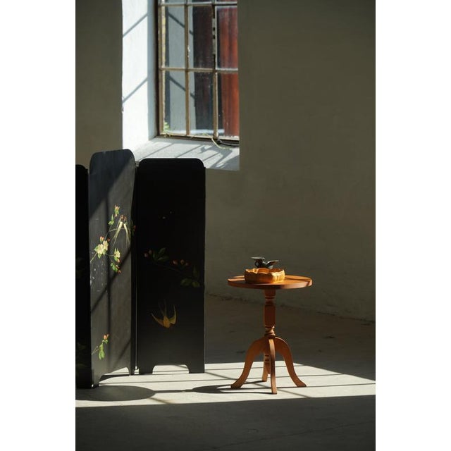 Scandinavian Oak Pedestal Side Tables with Curved Legs, 1960s, Set of 2 For Sale - Image 12 of 17