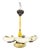 Czech Art Deco Brass Opaline Glass Chandelier, 1940s For Sale