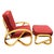 1950s Mid-Century 4-Strand 3/4 Reverse Pretzel Rattan Lounge Chair W/ Matching Ottoman For Sale - Image 4 of 9
