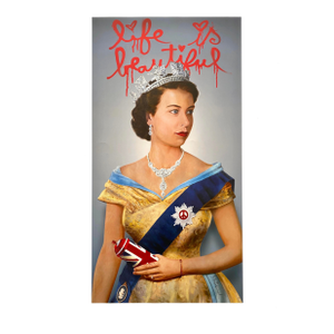 Mr. Brainwash " Life Is Beautiful : Queen Elizabeth " Pop Art Lithograph Print Exhibition Poster