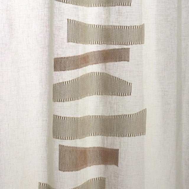 SAMPLE - Schumacher Jensen Sheer Fabric In Neutral For Sale