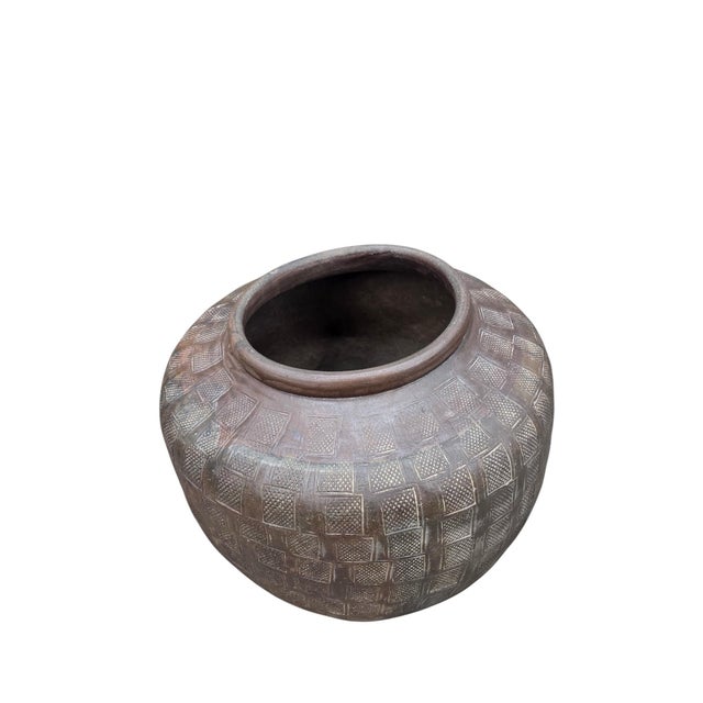 Contemporary Vintage Hand-Carved African Hardwood Storage Vessel For Sale - Image 3 of 7