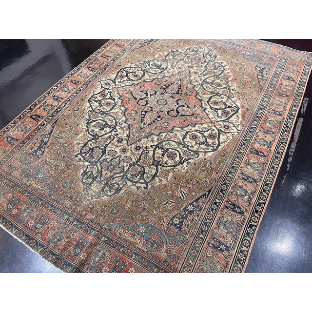 Fine Antique Persian Mohtasham Kashan Rug 4’7” X 6’5” For Sale In New York - Image 6 of 8