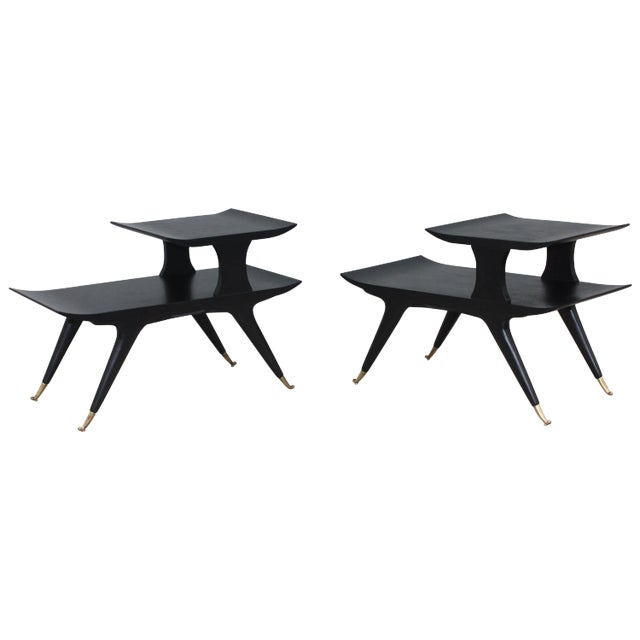 Ico & Luisa Parisi Style Sculptural Italian End Tables For Sale