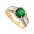 1.24ct Round Emerald Vintage Diamond Cocktail Ring in 14k Yellow Gold Size 9 For Sale - Image 4 of 15