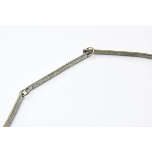 Mid-Century Modern Brutalist Modernist Sterling Space Age Tassel Necklace For Sale - Image 3 of 9