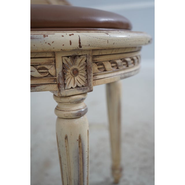 French Louis XV Cane Back Painted Vanity Stool For Sale - Image 17 of 18