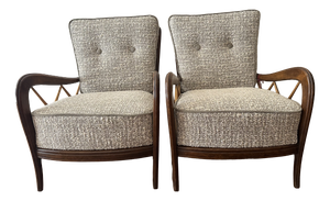 Walnut Armchairs attributed to Paolo Buffa, Italy, 1950s, Set of 2