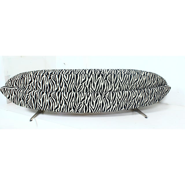 Curved Capri Three-Seat Sofa with Zebra Upholstery from Johannes Andersen, 1965 For Sale - Image 6 of 15